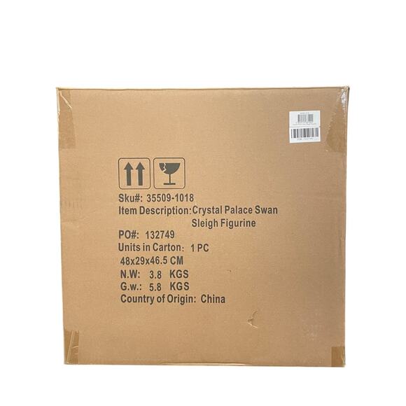 Mackenzie Childs Crystal Palace Swan Sleigh Figurine 16x15 Christmas Holiday NEW - Picture 16 of 16